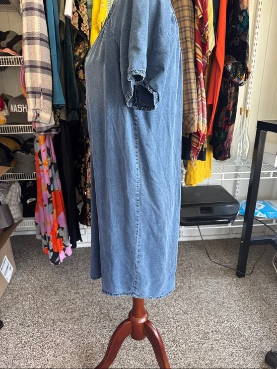 Pilcro Light Blue Denim Tunic with Embroidered Yoke - Picture 6 of 7